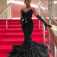 Glamorous Mermaid Evening Gowns Black Girl Sequin Prom Dresses,BL18616