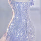 Enchanting Lavender One-Shoulder Mermaid Evening Gown 3D Floral Appliqués Ruffled Tulle Prom Dress DP8008