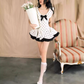 Vintage Black Polka Dot A-Line Homecoming Dress Party Dress Cocktail Dress DP6703