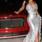 Glamorous Strapless Sweetheart Neckline Mermaid Evening Dress with Feather Trim DS4513