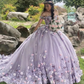 Elegant Sage Green Applique Off-the-Shoulder Sweet 16 Quinceanera A-Line Floor-length Prom Dress Birthday Dress Evening Dress Ball Gown DP6513