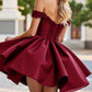 Elegant Off-the-Shoulder Lace A-Line Satin Homecoming Dress DP8506