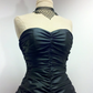 Black Vintage Short Party Dress Strapless Ruffles Homecoming Dress , DP2584