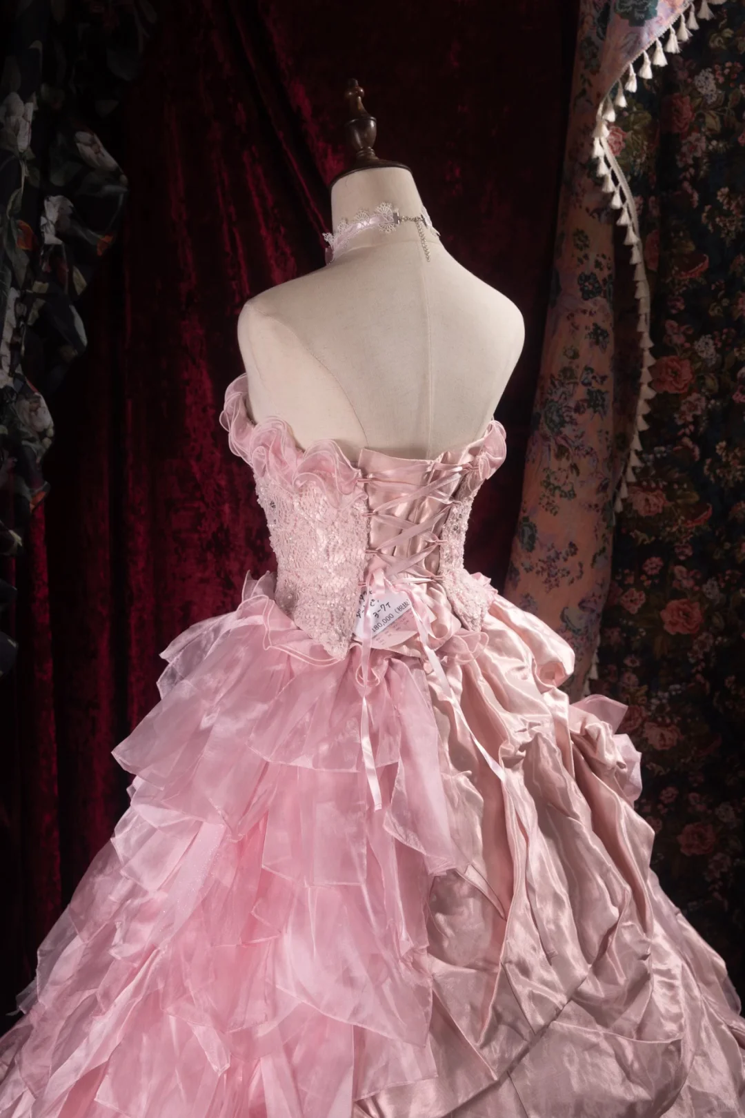 Glamorous Ruffled Strapless 3D Rose Beaded Sweet 16 Quinceanera Ball Gown DP7305