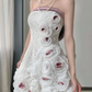 Vintage 3D Flowers Applique Strapless Design A-Line Short Homecoming Dress Party Dress DP6218