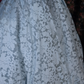 Elegant Blue Floral Lace Sleeveless V-Neck Ball Gown DP8351