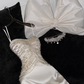 Elegant White Strapless Mermaid Satin Long Party Dresses Wedding Dresses, DP5477