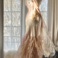 Vintage Mermaid Beaded Floral Design Romantic Chiffon Evening Dress Prom Dress DP6019