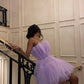 Vintage Lilac A-Line Homecoming Dress Strapless Party Dress Tulle Cocktail Dress  DP6631