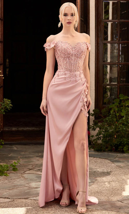 Vintage Perlenbesetztes Etuikleid, schulterfreies Abendkleid, hoher Schlitz, langes formelles Kleid, DP6596