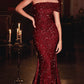 Vintage Shiny Beaded Mermaid Prom Dress One Shoulder Evening Dress Long Formal Dress, DP6597