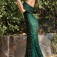 Vintage Shiny Beaded Mermaid Prom Dress One Shoulder Evening Dress Long Formal Dress, DP6597