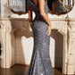 Vintage Shiny Beaded Mermaid Prom Dress One Shoulder Evening Dress Long Formal Dress, DP6597