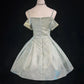 Funkelndes hellblaues A-Linien-Partykleid aus Satin mit Spaghettiträgern und Pailletten, Homecoming-Kleid DP6088