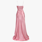 Blue Spaghetti Straps A-Line Satin Long Party Dress, DP4057