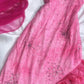 Vintage Hot Pink Sweetheart A-Linie Ballkleid Perlen Rüschen Chiffon Spaghettiträger Formales Kleid, DP6548