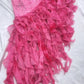 Vintage Hot Pink Sweetheart A-Linie Ballkleid Perlen Rüschen Chiffon Spaghettiträger Formales Kleid, DP6548