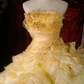 Gorgeous Yellow Layered Ruffle Glitter Tulle Sweet 16 Quinceanera Ball Gown  DP7416