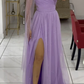 Light Purple One Shoulder A-Line Long Formal Party Dress DP3926