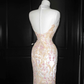 Gorgeous High Neck See-Through Beading Mermaid Long Evening Party Dress, DP5084