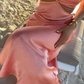 Elegant Pink Prom Dress Satin Sheath Spaghetti Strap Evening Gown Long Party Dress Formal Dress DP6719