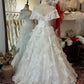 Romantic Off-the-Shoulder Ruffle Lace A-Line Wedding Dress DP8615