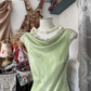 Gorgeous Light Green Cowl Neck Elegant Mermaid Long Evening Dress Prom Dresses DP6215