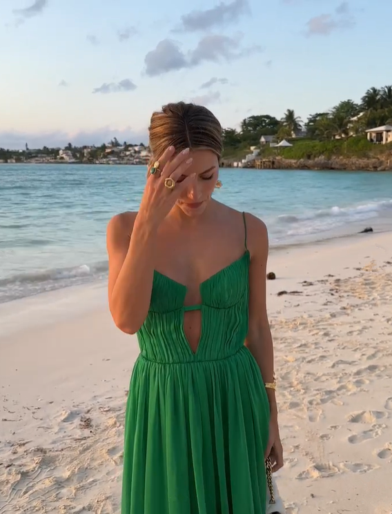 emerald green beach dress Mimosa emerald green dress - Wrap linen dress - Maternity linen dress - Oversized linen dress - Summer dress