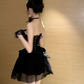 Elegant Black Strapless Tulle A-Line Homecoming Dress DP8807