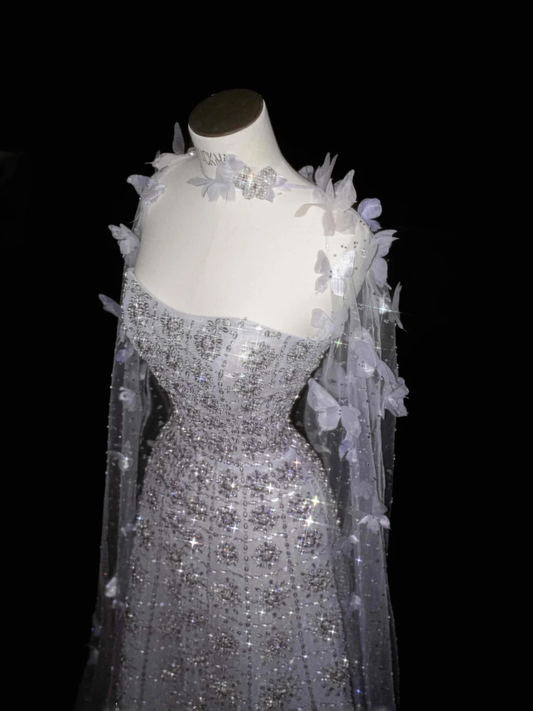 Gorgeous Lilac Strapless A-Line Beading Long Evening Dress Birthday Outfits, DP5087