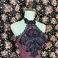 Elegant Burgundy Sequin Embroidery Halter-neck Prom Dress Evening Dress DP6417
