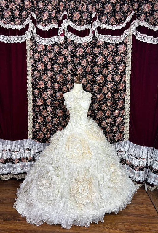 Elegant Ivory Tulle Strapless Pleated Sweet 16th Quinceanera A-Line Floor-length Evening Dress Prom Dress Ball Gown DP6276