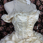 Vintage Ivory Off-Shoulder Wedding Dress A-Line Tiered Ruffles Bridal Gown DP7103