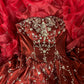 Vintage Burgundy Sweetheart Satin Strapless Beading Sweet 16 Quinceanera A-Line Evening Dress Ball Gown DP6278