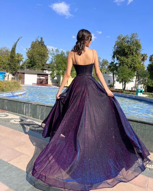 Glamouröses, lilafarbenes Glitzer-Ballkleid mit Herzausschnitt für Sweet 16 Quinceañera DP7921
