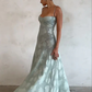 Dusty Blue Spaghetti Straps Elegant Long Party Dress, DP2666