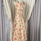 Vintage Rose Jacquard Sleeveless Midi A-Line Evening Dress DP8374