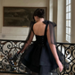 Black Straps Sweetheart A-Line Short Party Dress Mini Birthday Dress, DP4888