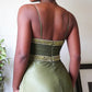Dreamy Ombre Green Chiffon Evening Gown Beadeds Spaghetti Strap Prom Dress DP8275
