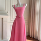 Vintage A-Line Prom Dress Sash Evening Gown Simple Party Dress Tea Length Formal Dress DP6960