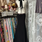 Vintage Black Embroidery Halter-neck Mermaid Long Prom Dress Evening Dress DP6386