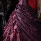 Glamorous Dark Purple Satin Ruffled Sweetheart Beaded Sweet 16 Quinceanera Ball Gown DP7306