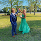 Elegant Green A-Line Long Party Dress Charming Wedding Guest Dress, DP2401