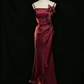 Elegant Vintage 3D Floral Spaghetti Straps Evening Gown Prom Dress DP3145