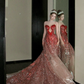 Vintage Farbverlauf Rot Liebsten Trägerlosen Meerjungfrau Design Sexy Ballkleid Abendkleid DP6253