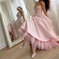 Light Pink Spaghetti Straps A-Line Long Party Dress Birthday Outfits DP3961