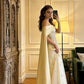 Elegant Off-the-Shoulder Yellow Tulle Prom Gown Beaded Floral Evening Dress DP8062
