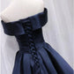 Vintage Satin Off-the-shoulder Short A-Line Party Dress Cocktail Dress Homecoming Dress DP6480