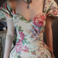 Vintage Sweetheart Floral Design Romantic Short-sleeved Evening Dress Prom Dress  DP6057