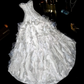 Glamorous Iridescent White Tulle Sweetheart Strapless 3D Ruffled Wedding Dress DP7295